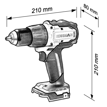 Cordless drill/driver HERMAN AXSP-1803 | 18,0 V 2Ah | Complete | Warranty: 3 years