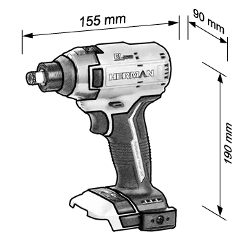 Impact driver / wrench HERMAN AXI-1801 | 18,0 V 2Ah | Complete | Warranty: 3 years