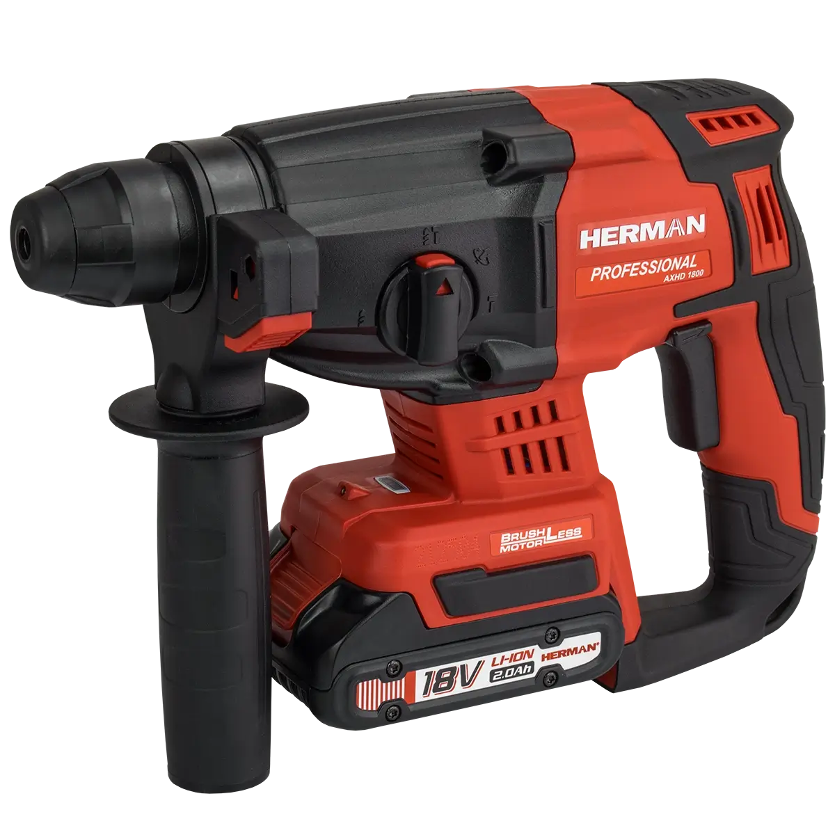 Cordless combi-hammer HERMAN AXHD-1800 | SDS+ 18,0 V | 2Ah | Complete | Warranty: 3 years