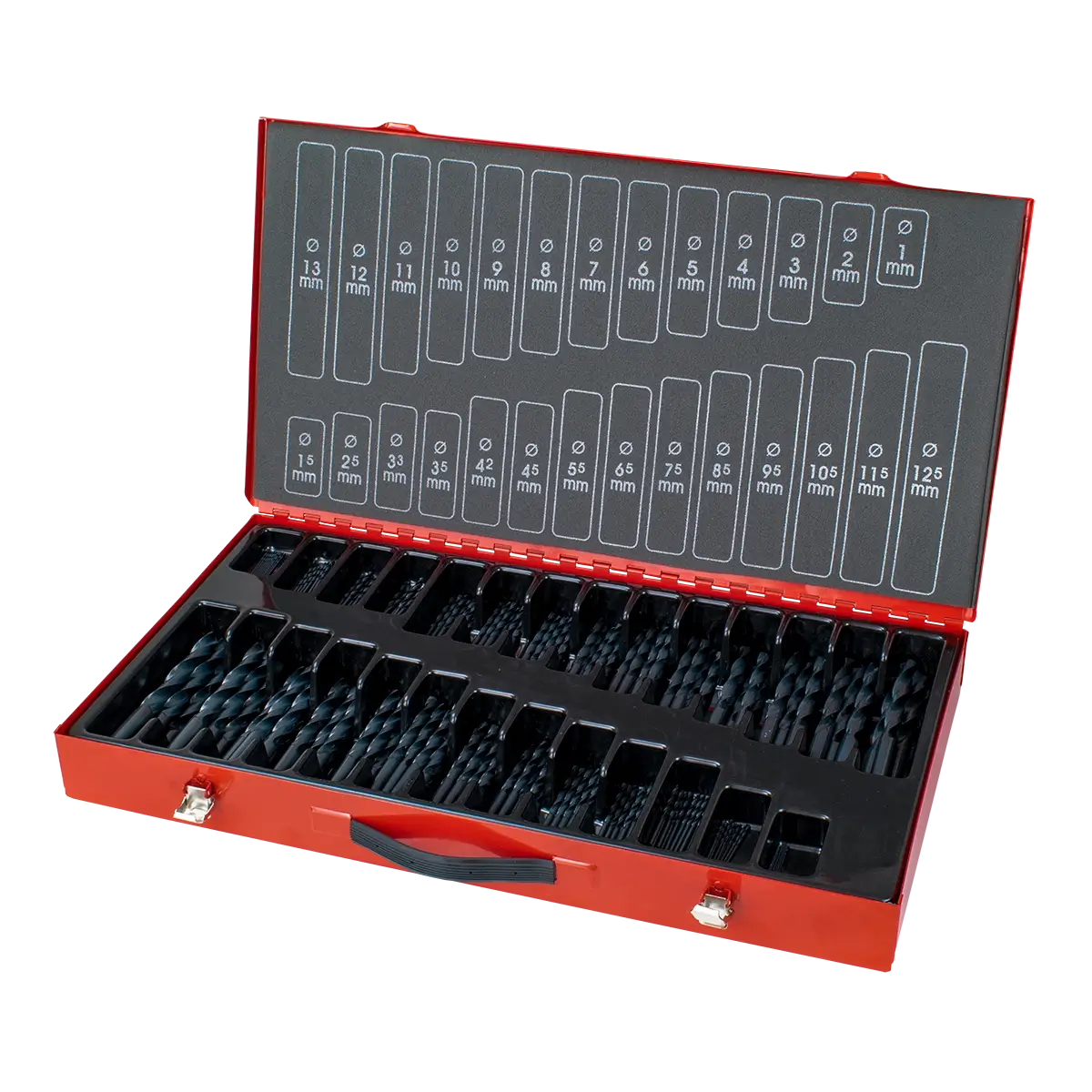 Set of metal drill bits DIN 338 HERMAN QDM-14 HSS-R 220 drill bits in case